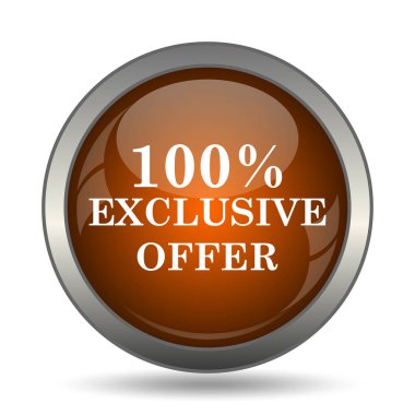 % 100 özel teklif simgesi. Beyaz arka plan üzerinde Internet düğmesi.