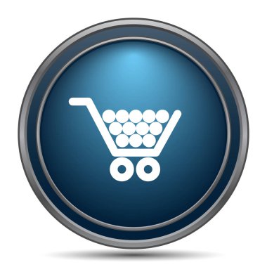 Alışveriş sepeti simgesi. Beyaz arka plan üzerinde Internet düğmesi