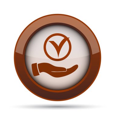 El simgesi ile kene. Beyaz arka plan üzerinde Internet düğmesi.