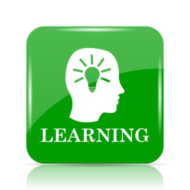 Öğrenme simgesi. Beyaz arka plan üzerinde Internet düğmesi