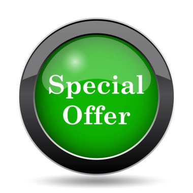 Özel Fırsat Yeşil kutsal kişilerin resmi web sitesi düğme beyaz arka plan üzerinde