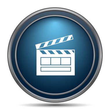 Film simgesi. Beyaz arka plan üzerinde Internet düğmesi