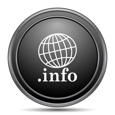 .Beyaz arka plan üzerinde bilgi simgesi, siyah Web sitesi düğmesini