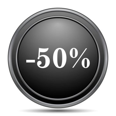 siyah kutsal kişilerin resmi web sitesi düğme beyaz arka plan üzerinde yüzde 50 indirim