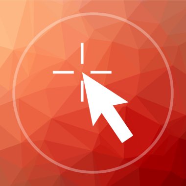 Burada simgesini tıklatın. Burada web sitesi kırmızı düşük poli arka plan düğmesini