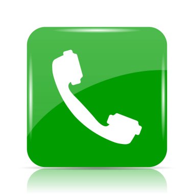 Telefon simgesi. Beyaz arka plan üzerinde Internet düğmesi