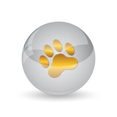 Pençe yazdırma simgesi. Beyaz arka plan üzerinde Internet düğmesi.