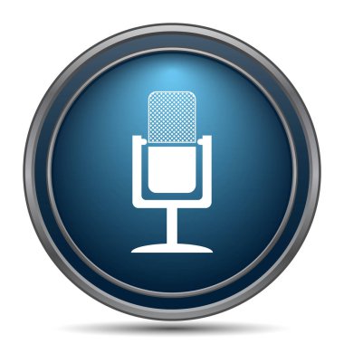 Mikrofon simgesi. Beyaz arka plan üzerinde Internet düğmesi