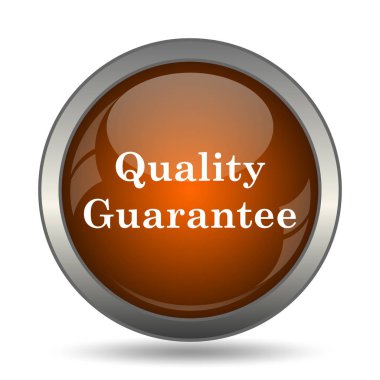 Kalite garantisi simgesi. Beyaz arka plan üzerinde Internet düğmesi.