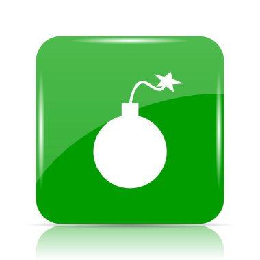 Bomba simgesi. Beyaz arka plan üzerinde Internet düğmesi