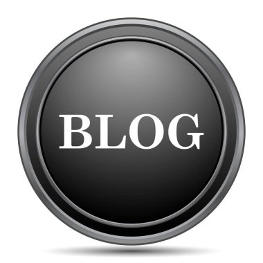 Blog siyah kutsal kişilerin resmi web sitesi düğme beyaz arka plan üzerinde