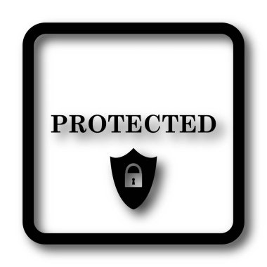 Korumalı kutsal kişilerin resmi, siyah Web sitesi düğme beyaz arka plan üzerinde