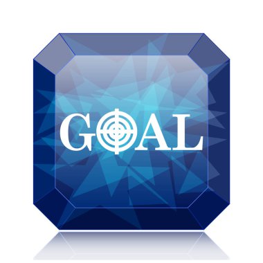 Hedef mavi kutsal kişilerin resmi web sitesi düğme beyaz arka plan üzerinde