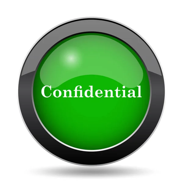 Icono Confidencial Botón Verde Del Sitio Web Sobre Fondo Blanco — Foto de Stock