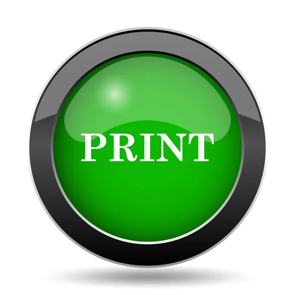 Print Icon Green Website Button White Background — Stock Photo, Image