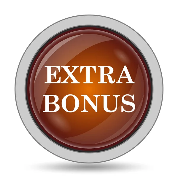 Extra Icono Bonificación Botón Del Sitio Web Naranja Sobre Fondo —  Fotos de Stock