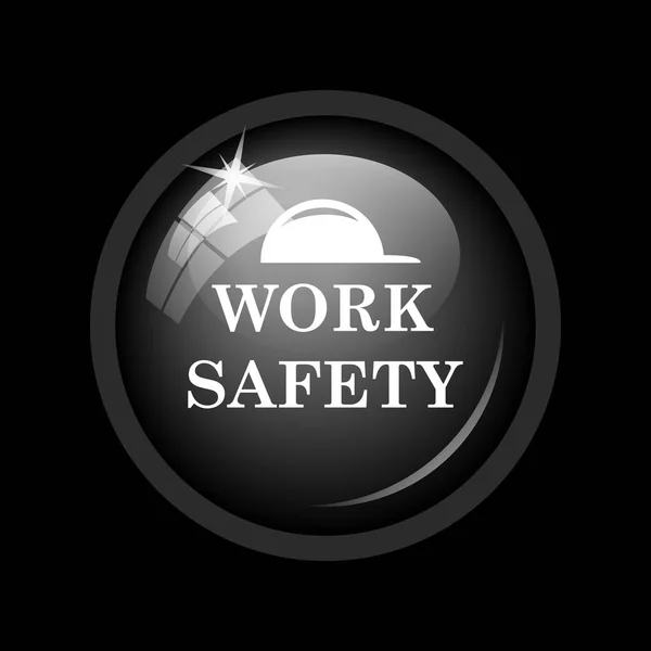 Ikona Bezpieczeństwa Pracy Przycisk Internet Czarnym Tle — Zdjęcie stockowe