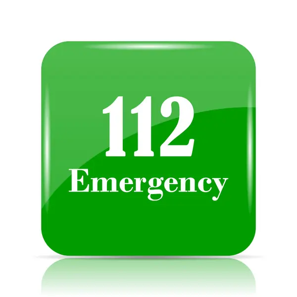 112 Emergency Pictogram Internet Knop Witte Achtergrond — Stockfoto