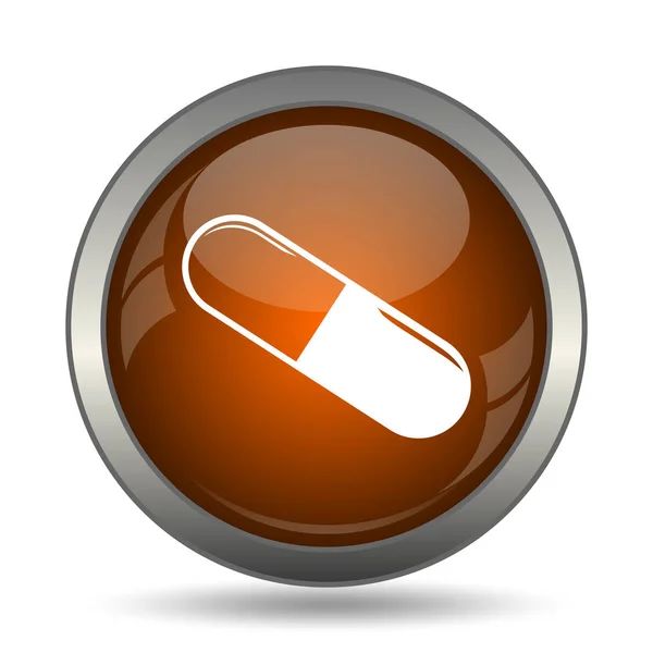 薬アイコン 白い背景の上のインター ネット ボタン — ストック写真