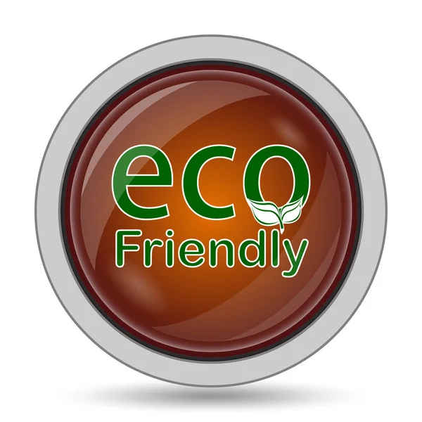 Ícone Eco Friendly Botão Laranja Site Fundo Branco — Fotografia de Stock