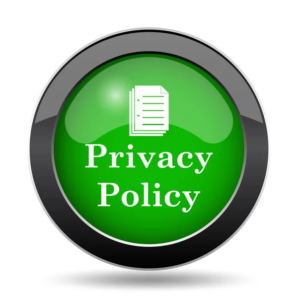 Privacy Beleid Pictogram Groene Website Knop Witte Achtergrond — Stockfoto