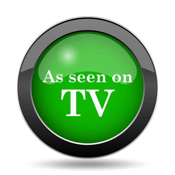 テレビ アイコン 緑のウェブサイト ボタン白い背景の上で見られるように — ストック写真