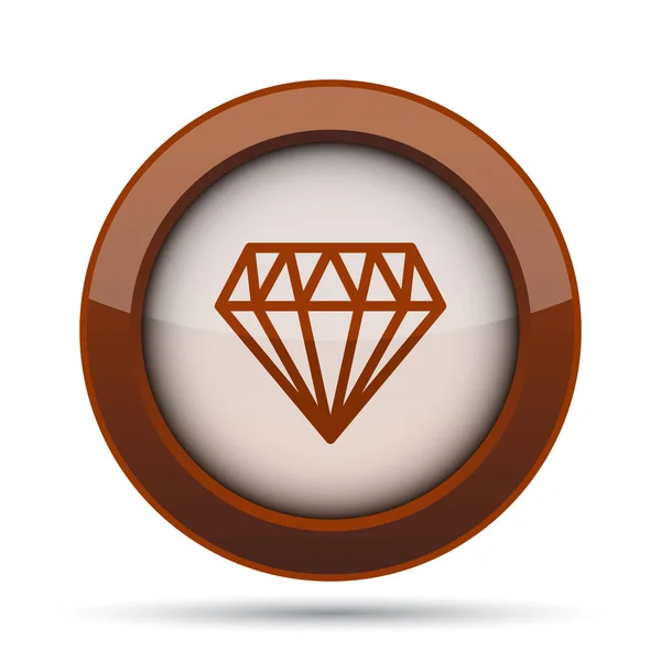 Icône Diamant Bouton Internet Sur Fond Blanc — Photo