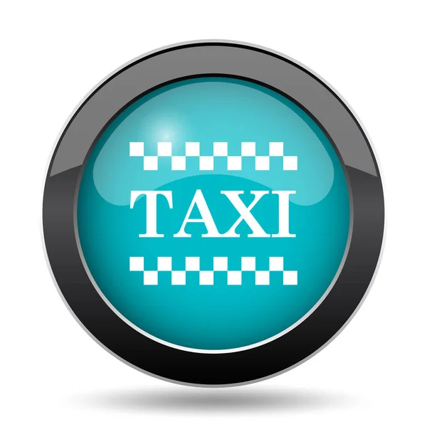 Taksi Simgesi Beyaz Arka Plan Üzerinde Taksi Web Sitesi Düğmesini — Stok fotoğraf