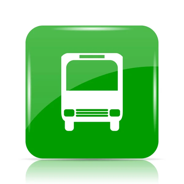 Bus Pictogram Internet Knop Witte Achtergrond — Stockfoto