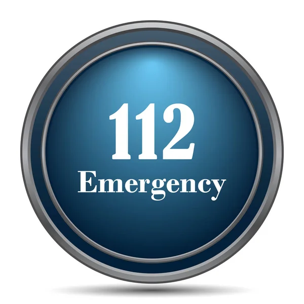 112 Emergency Pictogram Internet Knop Witte Achtergrond — Stockfoto