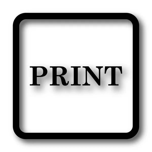 Print Icon Black Website Button White Background — Stock Photo, Image