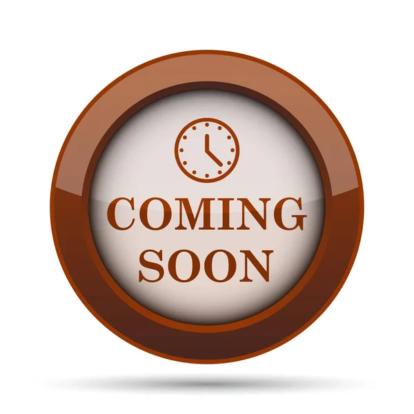 Coming Soon Icon Internet Button White Background — Stock Photo, Image