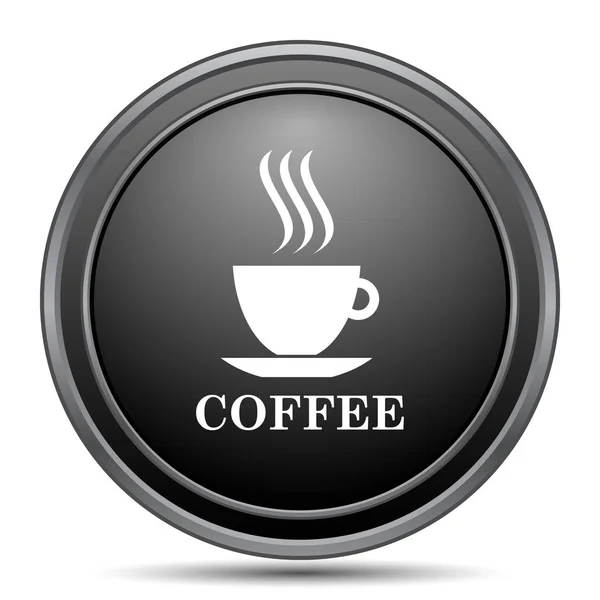 Kaffeetasse Symbol Schwarze Website Taste Auf Weißem Hintergrund — Stockfoto