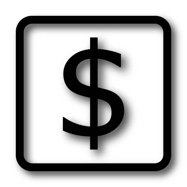 Dollar Icon Black Website Button White Background — Stock Photo, Image