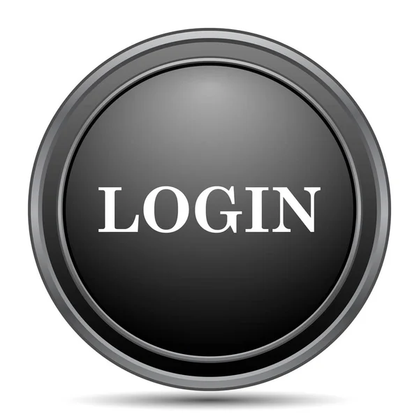 Login Symbol Schwarzer Website Knopf Auf Weißem Hintergrund — Stockfoto