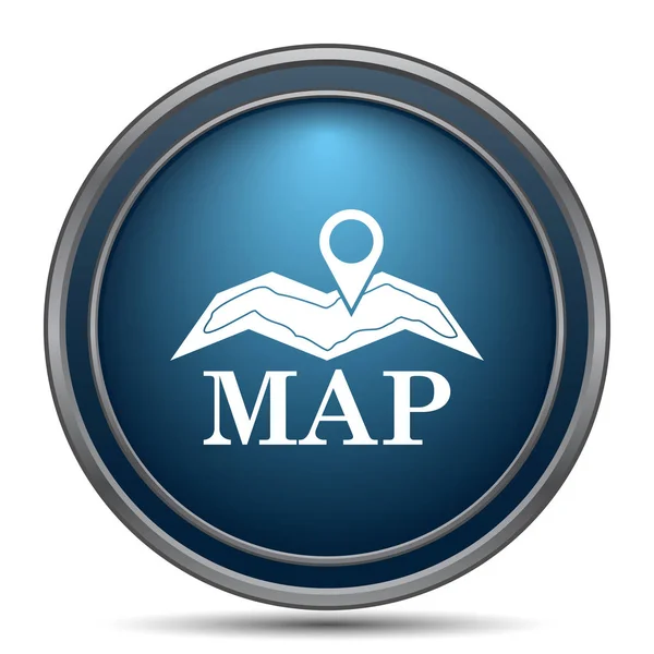 Map Icon Internet Button White Background — Stock Photo, Image