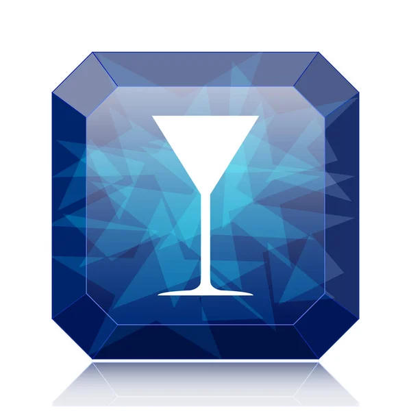 Martini Glass Icon Blue Website Button White Background — Stock Photo, Image