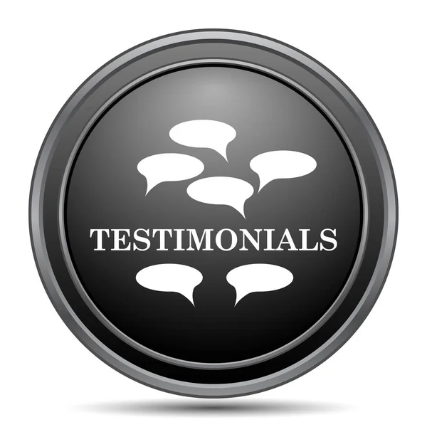 Testimonials Icon Black Website Button White Background — Stock Photo, Image