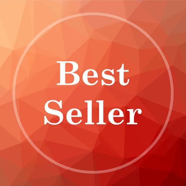 最高の売り手のアイコン 低ポリゴンの赤背景に最高の売り手のウェブサイトのボタン — ストック写真