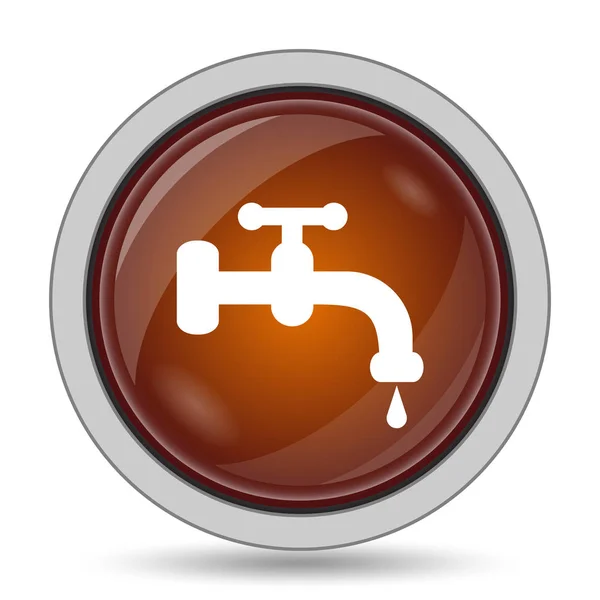 Νερό Βρύσης Ιστοσελίδα Εικονίδιο Πορτοκαλί Κουμπί Λευκό Φόντο — Φωτογραφία Αρχείου