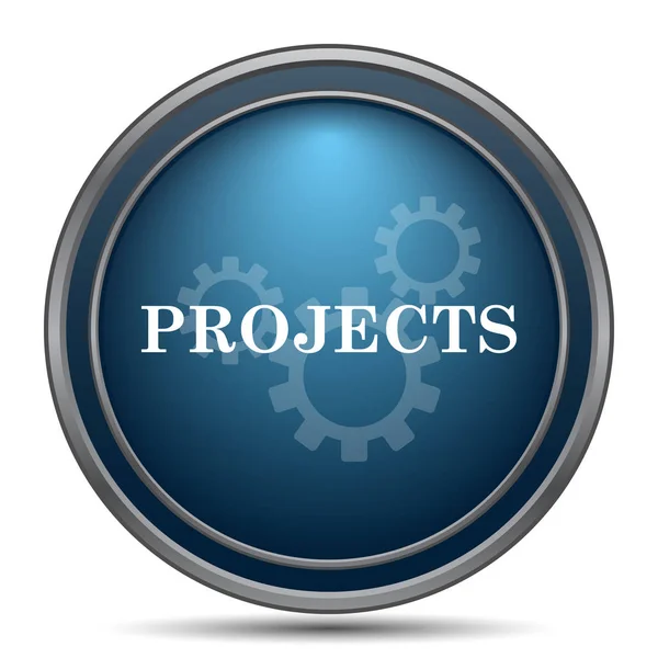 Projects Icon Internet Button White Background — Stock Photo, Image