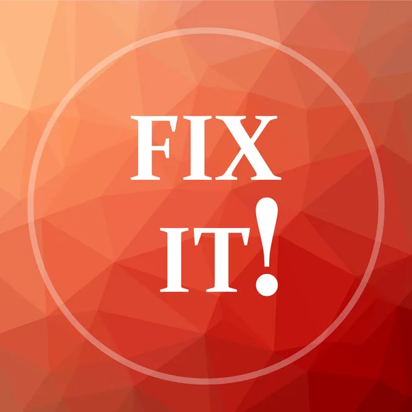 Fix it icon. Fix it website button on red low poly background