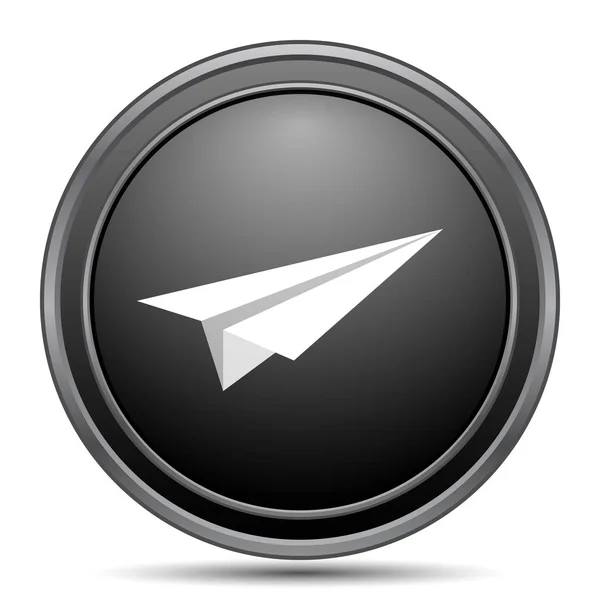 Paper Plane Icon Black Website Button White Background — Stock Photo, Image