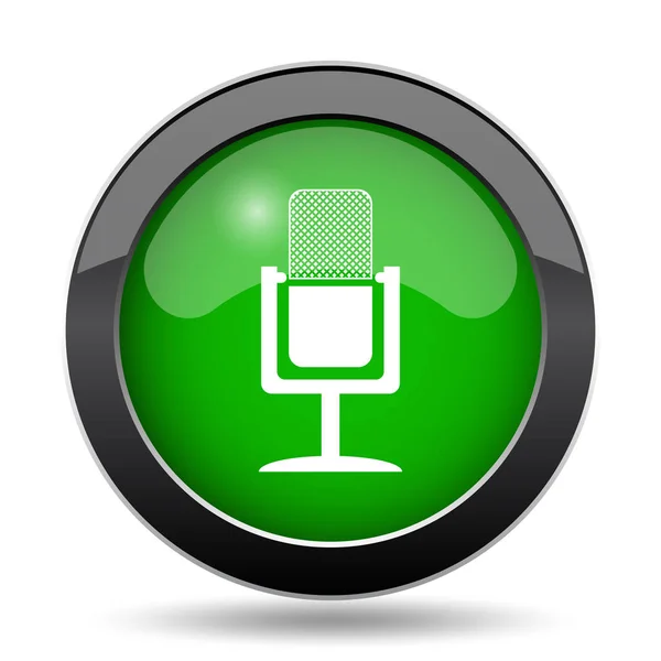 Microphone Icon Green Website Button White Background — Stock Photo, Image