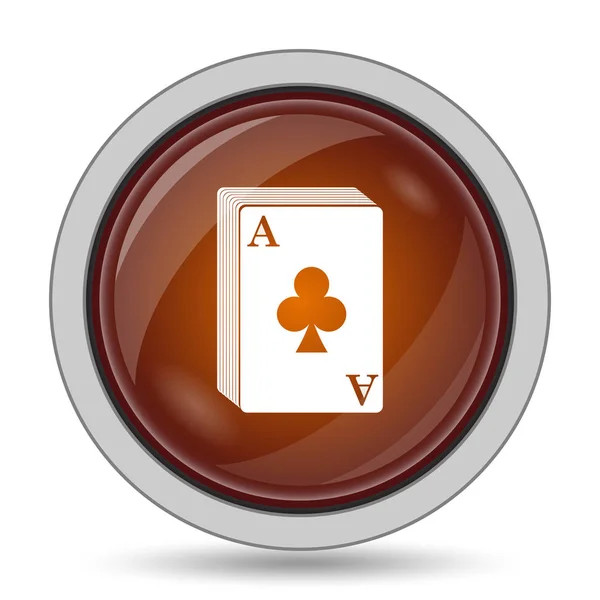 Kartenspiel Symbol Orangefarbener Website Knopf Auf Weißem Hintergrund — Stockfoto