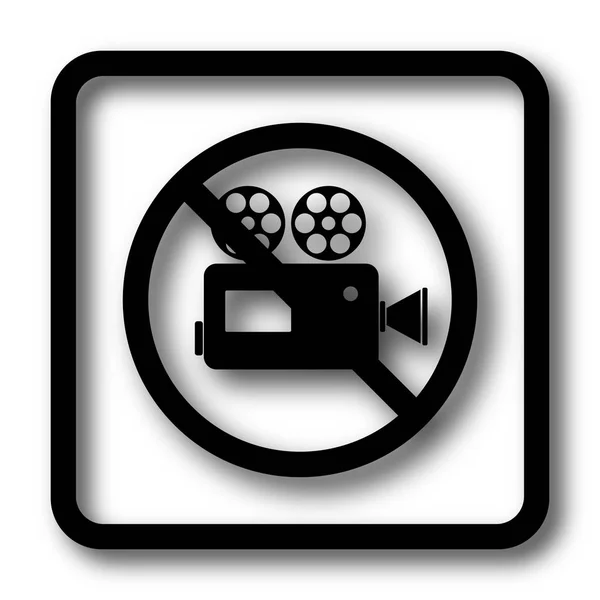 Rebidden Video Camera Icon Black Website Button White Background — стоковое фото