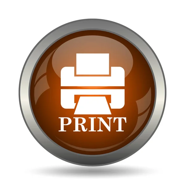 Printer Met Pictogram Van Word Afdrukken Internet Knop Witte Achtergrond — Stockfoto
