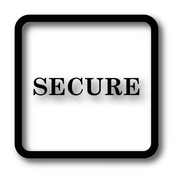Secure Icon Black Website Button White Background — Stock Photo, Image