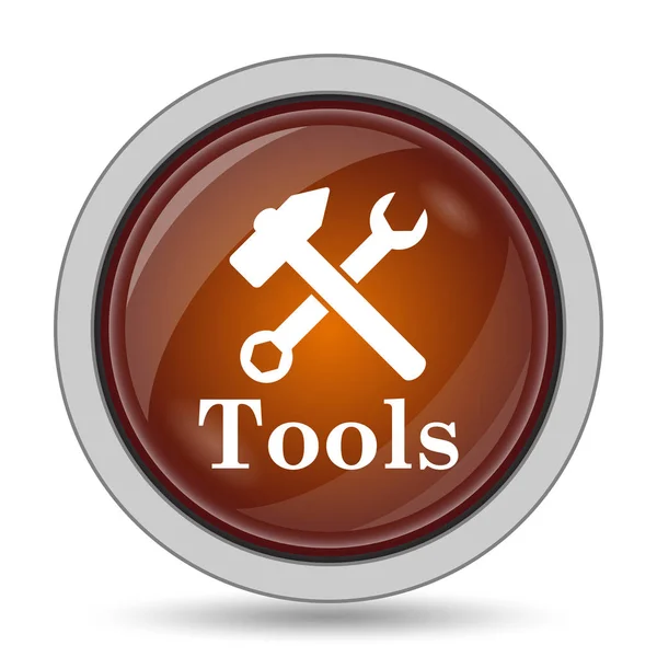 Werkzeuge Symbol Orange Website Taste Auf Weißem Hintergrund — Stockfoto