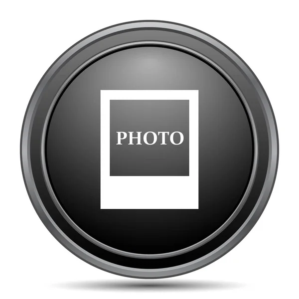 Иконка Фотографии Черная Кнопка Сайта Белом Фоне — стоковое фото